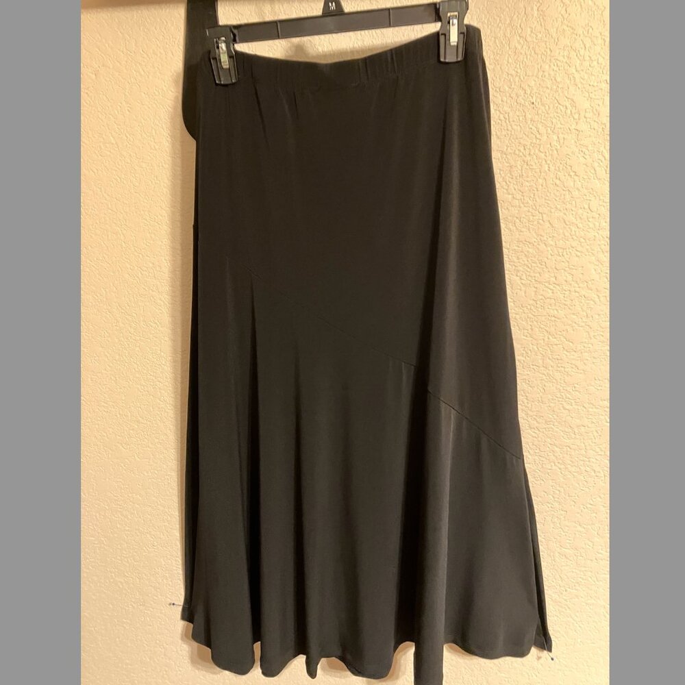 NOTATIONS Diagonal Tiered Black MaxiSkirt - Size M